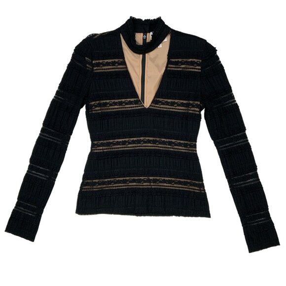 Cinq A Sept Cecille Lace Top Blouse M Black - Picture 14 of 14